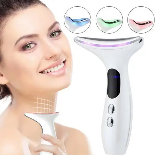 Facial Neck Massager for Skin Care Electric Face Neck Lifting Massager with 45℃ Heat & 3 Massage Modes for Wrinkles Facial Massager